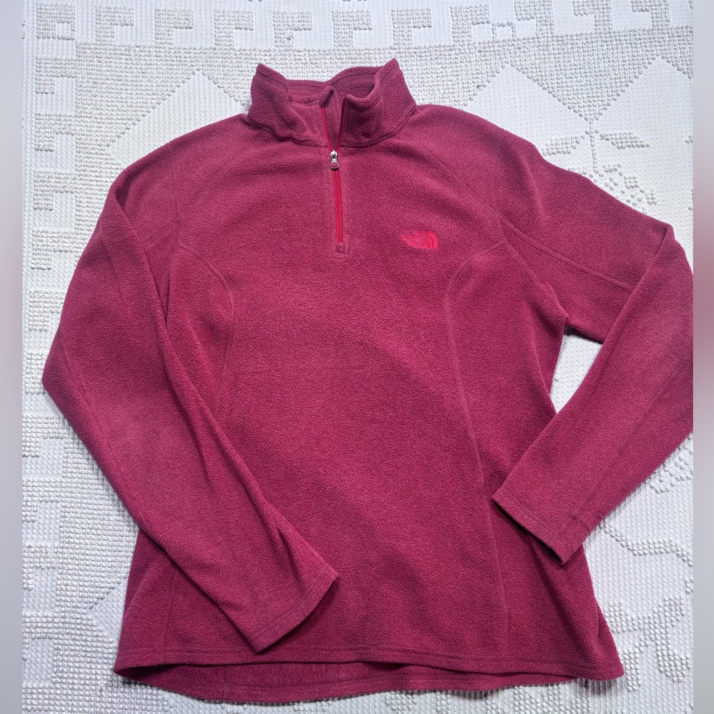 The North Face Lightweight Microvelour Glacier Fleece 1/4 Zip Pullover Sz L